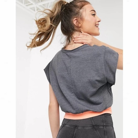 Free People Happy Camper Sweatshirt Tee in Carbon - Picture 6 of 13